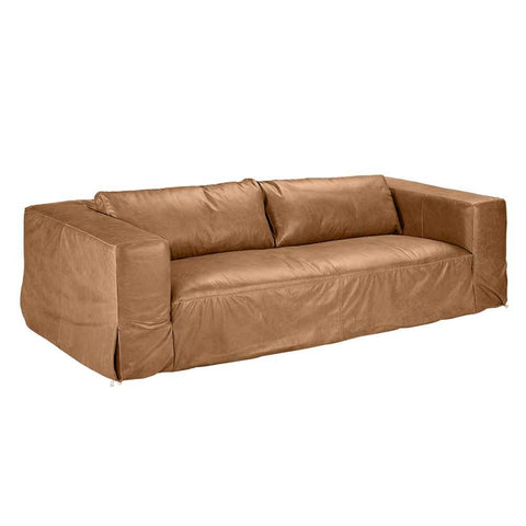 Pomona 3 Seater Sofa - Light Brown Leather - Pomona 3 Seater Sofa - Light Brown Leather - Eleganté