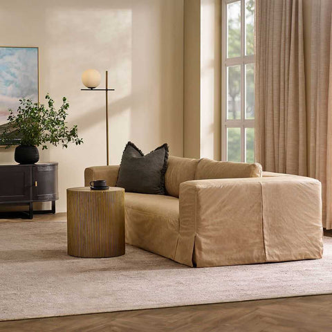 Pomona 3 Seater Sofa - Cappuccino Cream Leather - Pomona 3 Seater Sofa - Cappuccino Cream Leather - Eleganté
