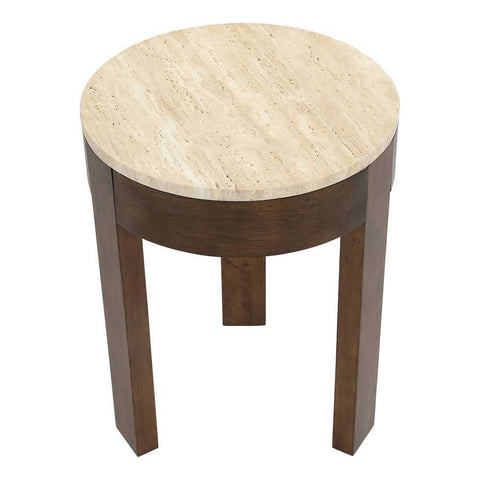 Oliver Travertine Side Table - Small Brown - Side Tables - Eleganté
