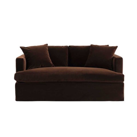 Birkshire 2 Seater Slip Cover Sofa - Dark Chocolate Velvet - Birkshire 2 Seater Slip Cover Sofa - Dark Chocolate Velvet - Eleganté