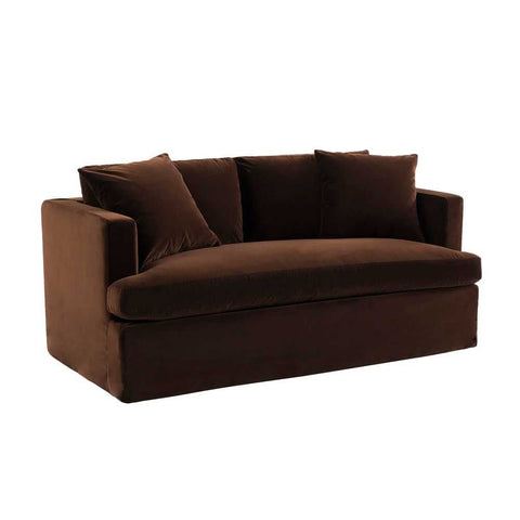 Birkshire 2 Seater Slip Cover Sofa - Dark Chocolate Velvet - Birkshire 2 Seater Slip Cover Sofa - Dark Chocolate Velvet - Eleganté