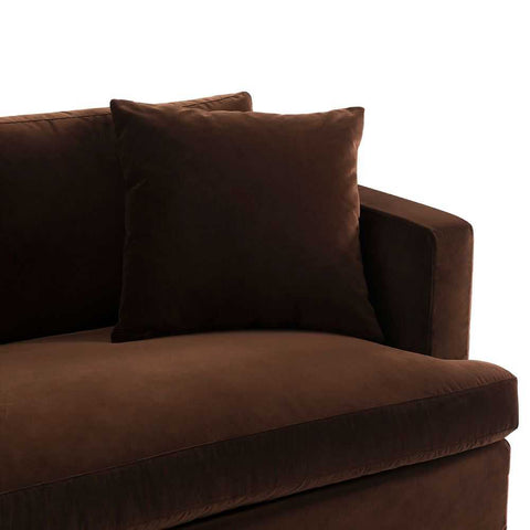 Birkshire 2 Seater Slip Cover Sofa - Dark Chocolate Velvet - Birkshire 2 Seater Slip Cover Sofa - Dark Chocolate Velvet - Eleganté