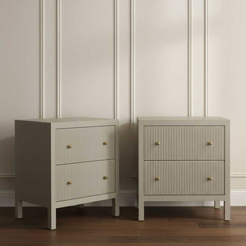 Ariana Bedside Table - Large Beige Set of 2 - Bedside Tables - Eleganté