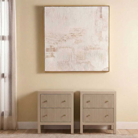 Ariana Bedside Table - Small Beige Set of 2 - Bedside Tables - Eleganté