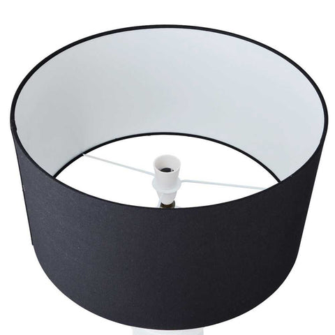 Mendoza Table Lamp - White w Black Shade - Mendoza Table Lamp - White w Black Shade - Eleganté