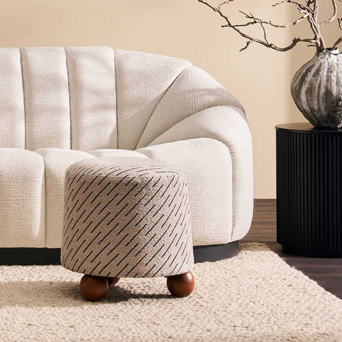 Orta Stool - Natural Jacquard - Ottomans and Stools - Eleganté