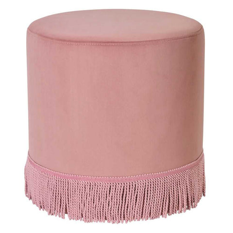 Nemi Stool - Soft Pink Velvet - Ottomans and Stools - Eleganté
