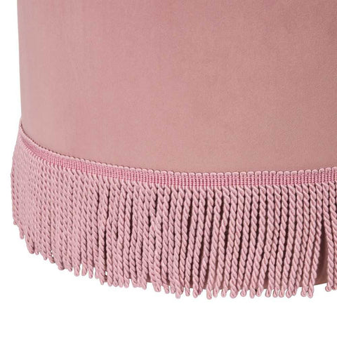 Nemi Stool - Soft Pink Velvet - Ottomans and Stools - Eleganté