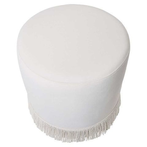 Nemi Stool - Ivory Velvet - Ottomans and Stools - Eleganté