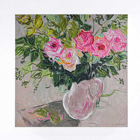 Pink Florals Enhanced Canvas Print - Canvas Paintings, Oils, Prints, Wall Art - Eleganté