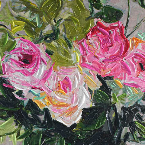 Pink Florals Enhanced Canvas Print - Canvas Paintings, Oils, Prints, Wall Art - Eleganté