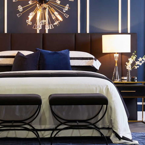 Bronx King Bedhead - Black Linen - King Size - Eleganté