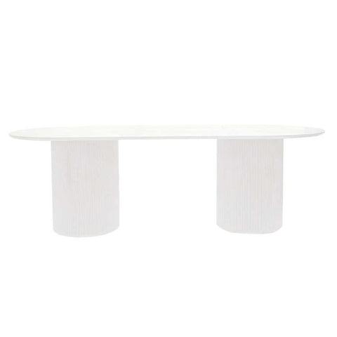 Arlo Oval Dining Table - 2.4m White - Dining Tables - Eleganté