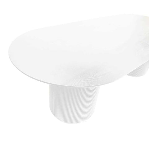 Arlo Oval Dining Table - 2.4m White - Dining Tables - Eleganté