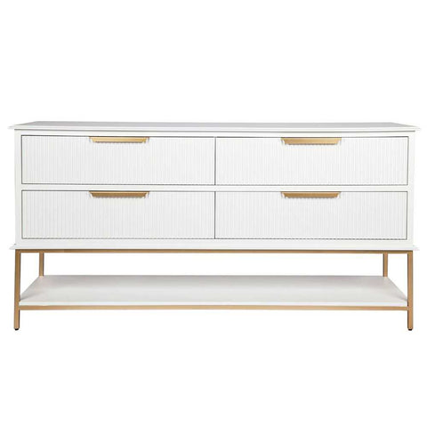 Aimee 4 Drawer Chest - White - Chests of Drawers - Eleganté