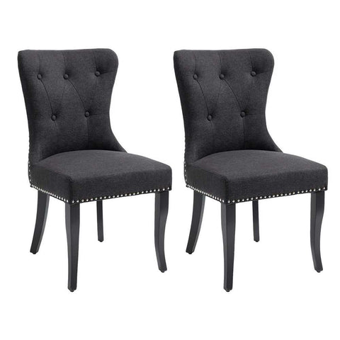 Lugano Dining Chair Set of 2 - Black - Dining Chairs - Eleganté