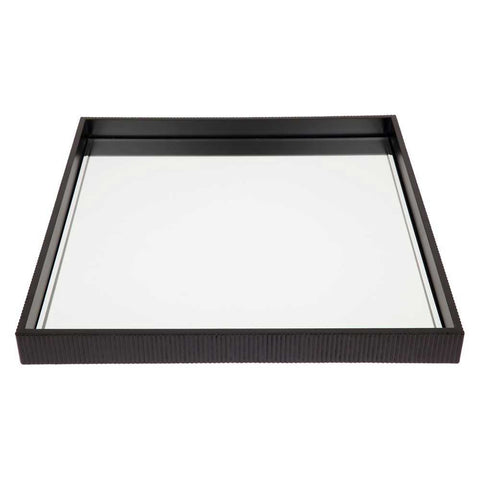 Miles Mirrored Tray - Large Black - Trays - Eleganté