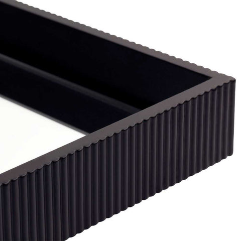 Miles Mirrored Tray - Medium Black - Trays - Eleganté