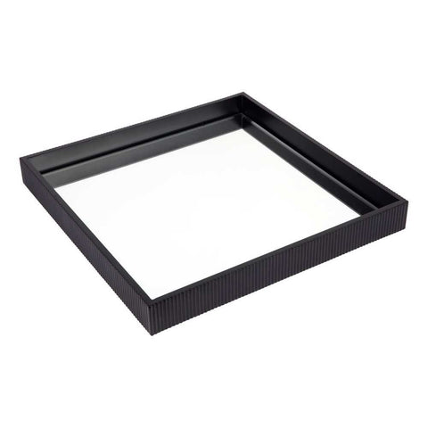 Miles Mirrored Tray - Medium Black - Trays - Eleganté