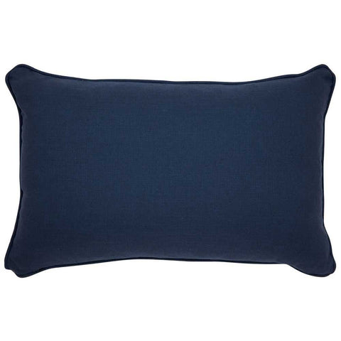 Candace Rectangle Feather Cushion - Chevron Blue Linen - Cushions - Eleganté