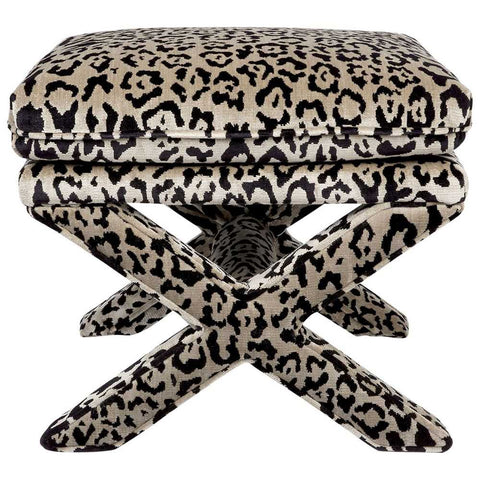 Candace Stool - Leopard Chenille *LIMITED EDITION* - Ottomans and Stools - Eleganté