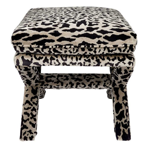 Candace Stool - Leopard Chenille *LIMITED EDITION* - Ottomans and Stools - Eleganté