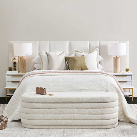 Aimee Bedside Table - Large White Set of 2 - Bedside Tables - Eleganté