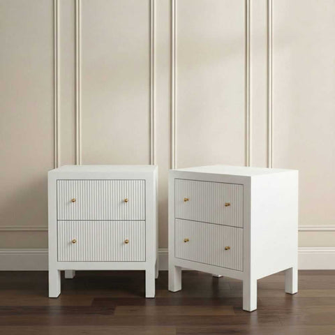 Ariana Bedside Table - Small White Set of 2 - Bedside Tables - Eleganté