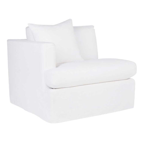 Birkshire Slip Cover Left Arm Facing Seat - White Linen - Birkshire Slip Cover Left Arm Facing Seat - White Linen - Eleganté