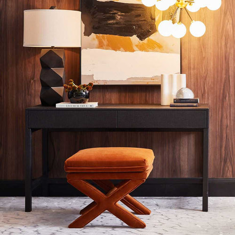 Candace Stool - Caramel Velvet - Ottomans and Stools - Eleganté
