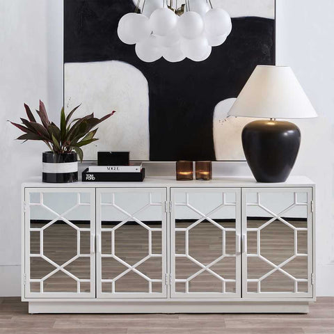 Picasso Table Lamp - Black w White Shade - Picasso Table Lamp - Black w White Shade - Eleganté