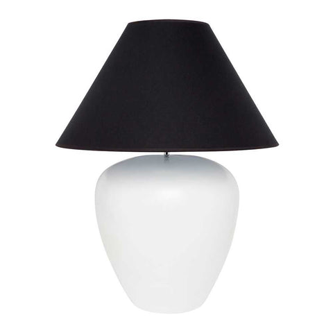 Picasso Table Lamp - White w Black Shade - Picasso Table Lamp - White w Black Shade - Eleganté