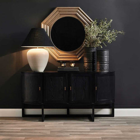 Picasso Table Lamp - Natural w Black Shade - Picasso Table Lamp - Natural w Black Shade - Eleganté