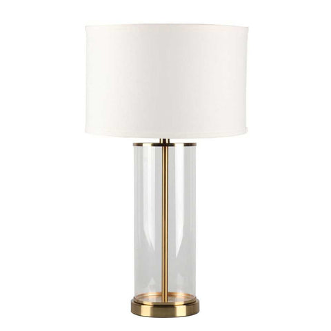 Left Bank Table Lamp - Brass w White Shade - Left Bank Table Lamp - Brass w White Shade - Eleganté