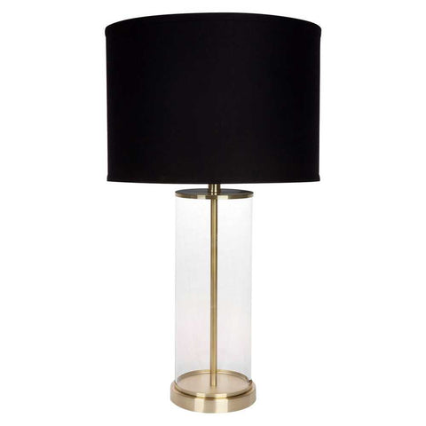 Left Bank Table Lamp - Brass w Black Shade - Left Bank Table Lamp - Brass w Black Shade - Eleganté