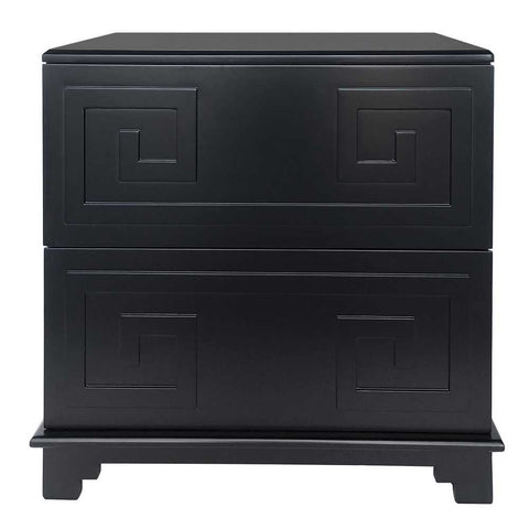 Greek Key Bedside Table - Black - Bedside Tables - Eleganté