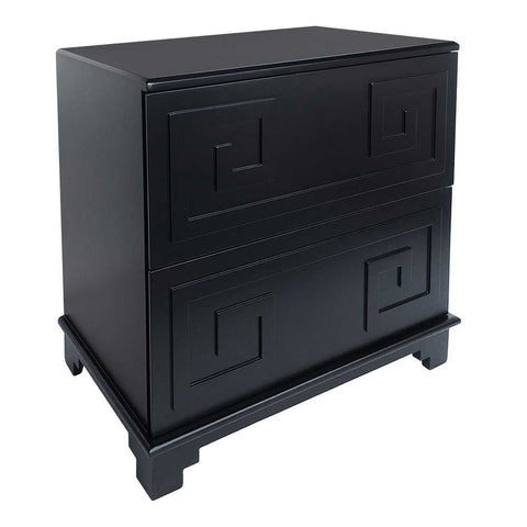 Greek Key Bedside Table - Black - Bedside Tables - Eleganté