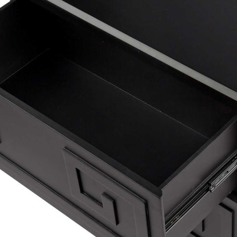 Greek Key Bedside Table - Black - Bedside Tables - Eleganté
