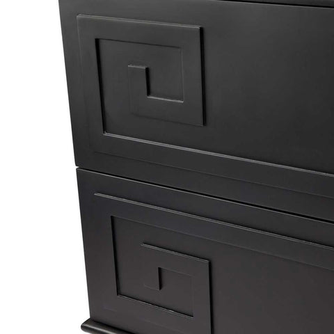 Greek Key Bedside Table - Black - Bedside Tables - Eleganté