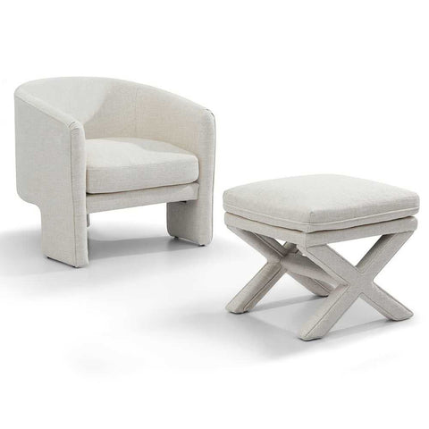 Candace Stool - Natural Linen - Ottomans and Stools - Eleganté