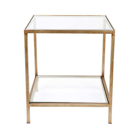 Cocktail Glass Square Side Table - Antique Gold - Side Tables - Eleganté