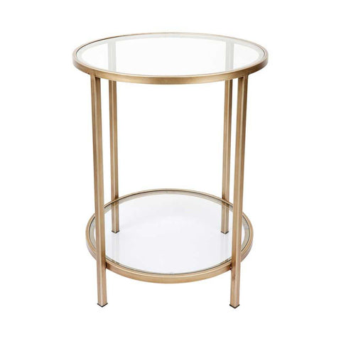 Cocktail Glass Round Side Table - Antique Gold - Side Tables - Eleganté