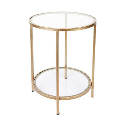Cocktail Glass Round Side Table - Antique Gold - Side Tables - Eleganté