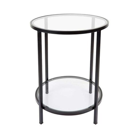 Cocktail Glass Round Side Table - Black - Side Tables - Eleganté