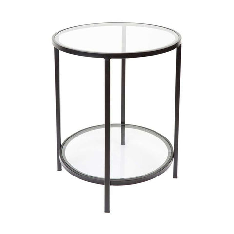 Cocktail Glass Round Side Table - Black - Side Tables - Eleganté