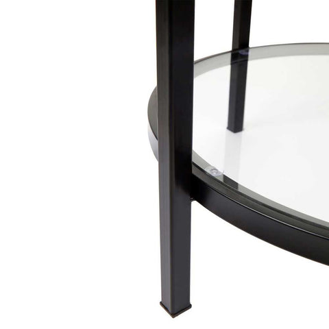 Cocktail Glass Round Side Table - Black - Side Tables - Eleganté