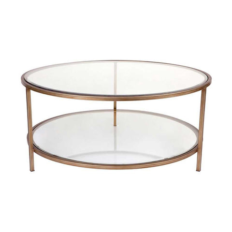 Cocktail Glass Round Coffee Table - Antique Gold - Coffee Tables - Eleganté