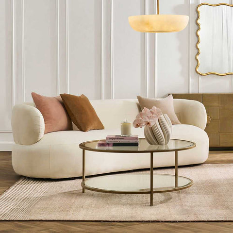 Cocktail Glass Round Coffee Table - Antique Gold - Coffee Tables - Eleganté