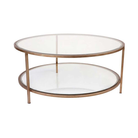 Cocktail Glass Round Coffee Table - Antique Gold - Coffee Tables - Eleganté