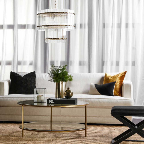 Cocktail Glass Round Coffee Table - Antique Gold - Coffee Tables - Eleganté